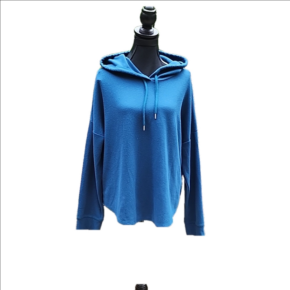 Victoria Secret Womens Solid Blue Hoodie EUC XL